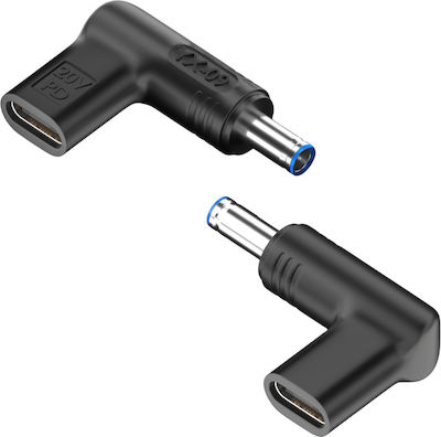 Powertech Conector pentru încărcător USB-C la HP 4,5x3mm, negru