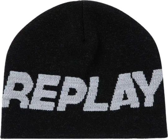 Beanie Unisex Σκούφος Πλεκτός σε Μαύρο χρώμα