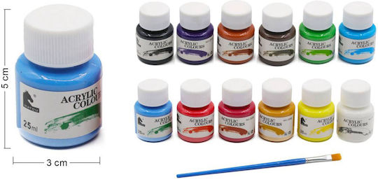 Tpster Σετ Ακρυλικά Χρώματα Ζωγραφικής 25ml 12τμχ