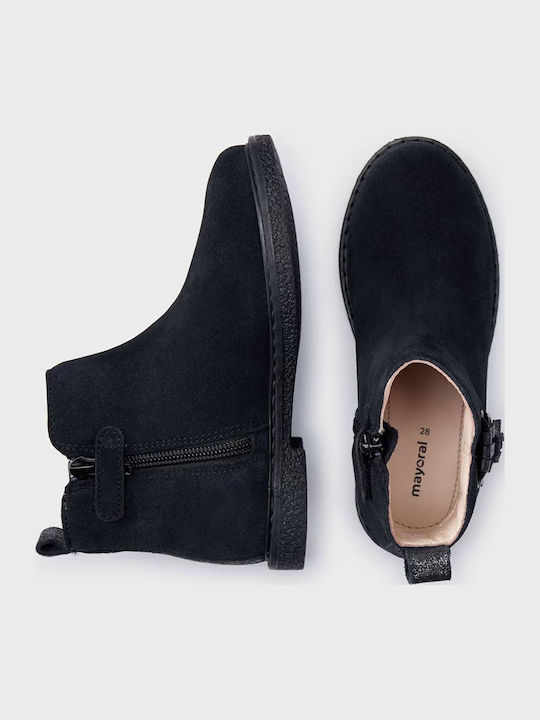 Ghete Copii din Suede cu Fermuar Negre