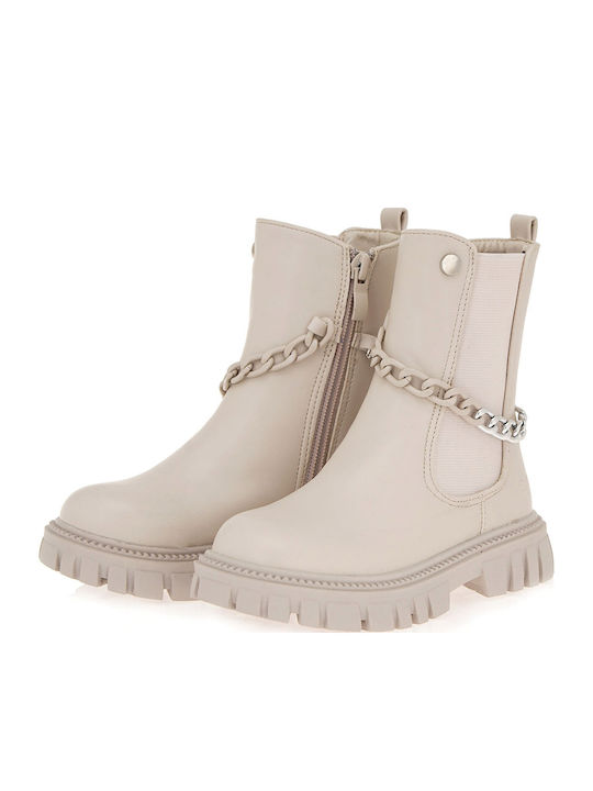 Kinderstiefeletten mit Reißverschluss Beige