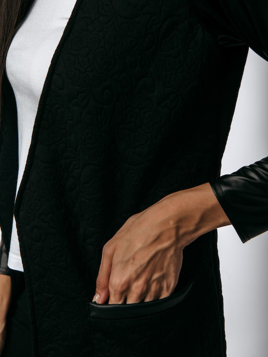Dress Up Damen Leder Blazer Black