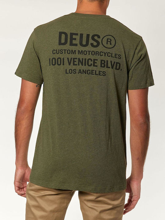 Deus Ex Machina T-shirt Bărbătesc cu Mânecă Scurtă Kaki