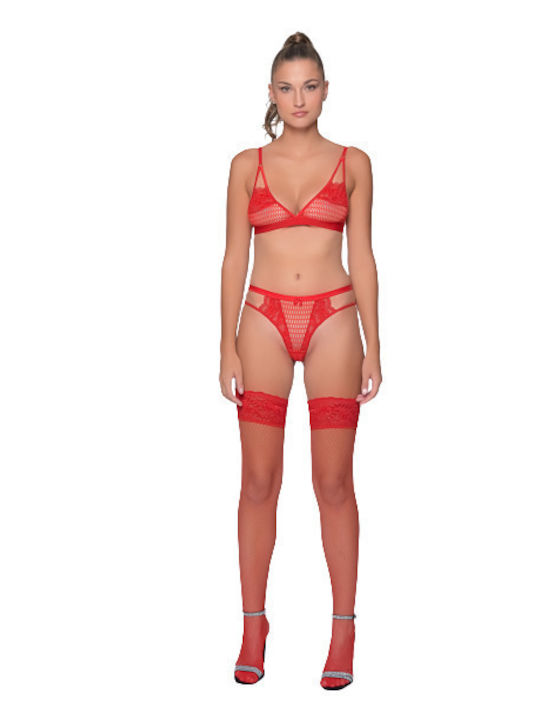 Milena by Paris Women's Slip with Lace Red