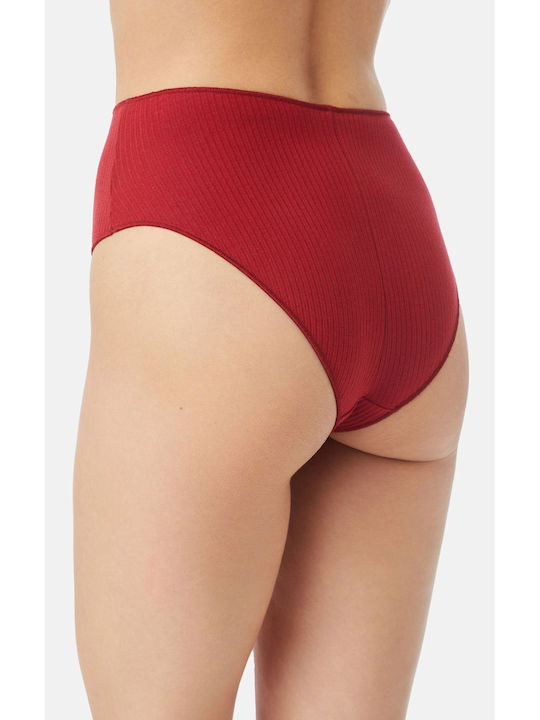 Minerva Women's High Waist Slip Warm Red