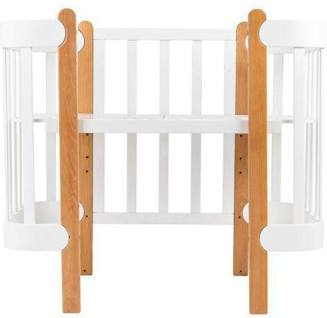 IngVart Convertible Crib Nika White With Wheels