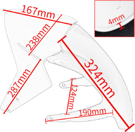 Xunmoto Front Motorcycle Front Wheel Fender for KTM DUKE Black 1pcs