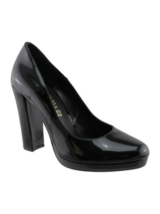 Stefania Patent Leather Black Heels