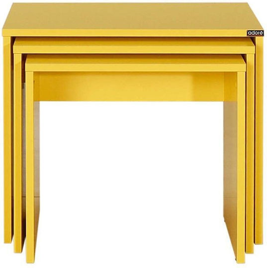 Set Zigon Rectangular Din Lemn Galben 3 Buc M55xL40xÎ47cm