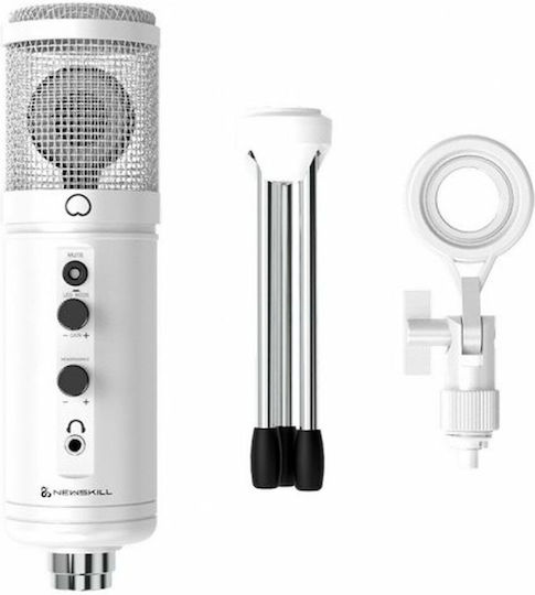 Newskill Kaliope Ivory Wireless Πυκνωτικό Microphone Tabletop for Studio in White Color