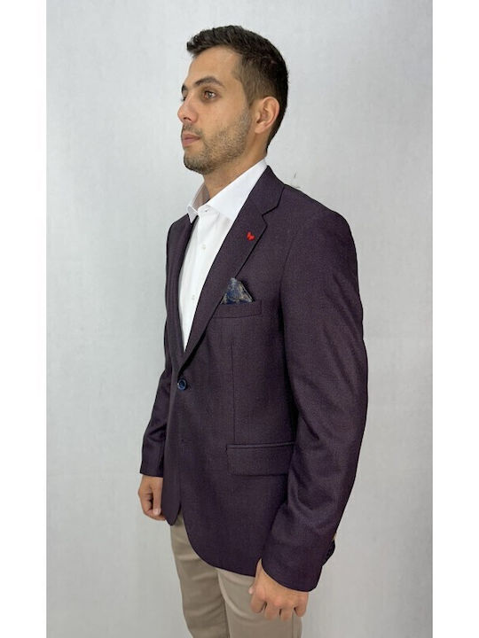 Men's Winter Suit Jacket Burgundy