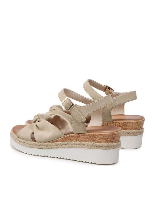 Damenplattformen im Espadrilles-Stil Beige S2189-30