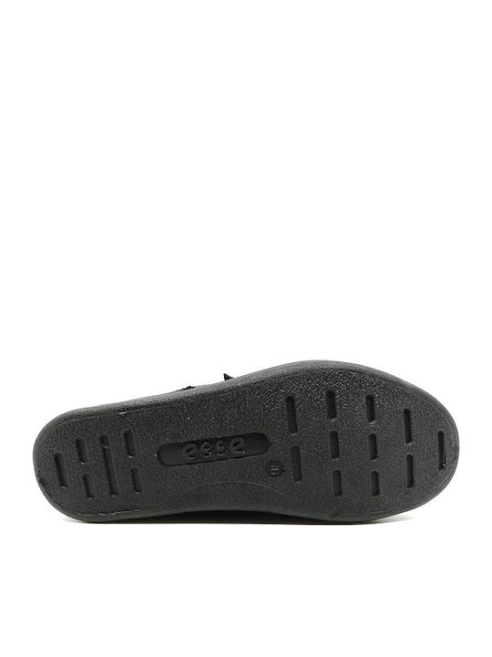 Women's Leather Platform Shoes Black