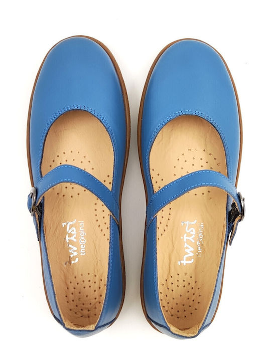 Leather Ballerinas Blue