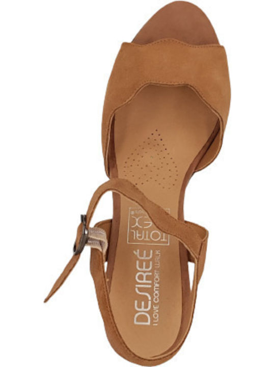 Leder Damen Sandalen Anatomisch in Beige Farbe