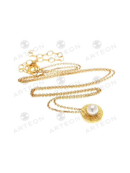 Arteon Necklace from Gold Plated Silver with Pearls