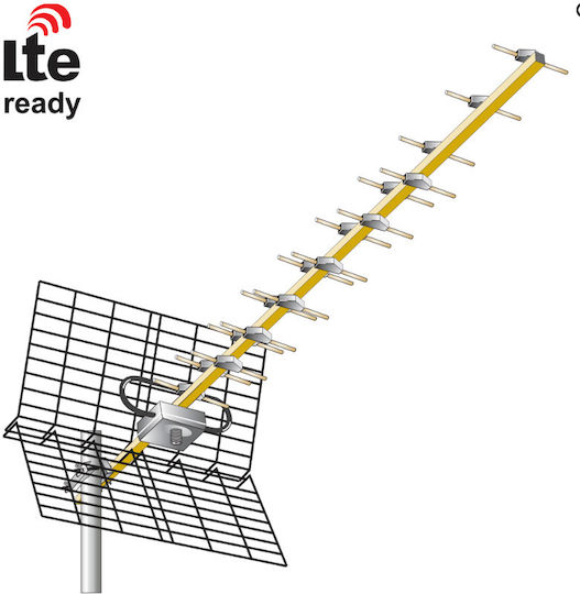 Matel Electronics AN10U-LTE Εξωτερική Κεραία Τηλεόρασης (δεν Απαιτεί Τροφοδοσία) Ασημί