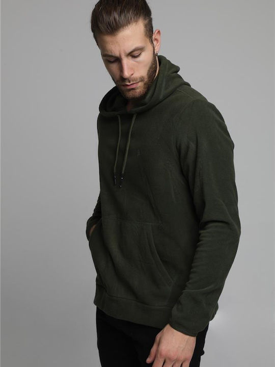 Khaki Sweatshirt mit Kapuze