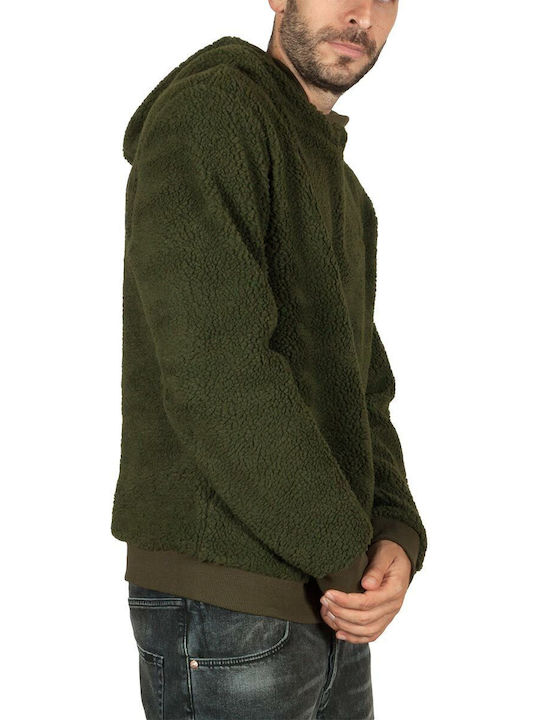 Anerkjendt Men's Sweatshirt with Hood and Pockets dark olive oil