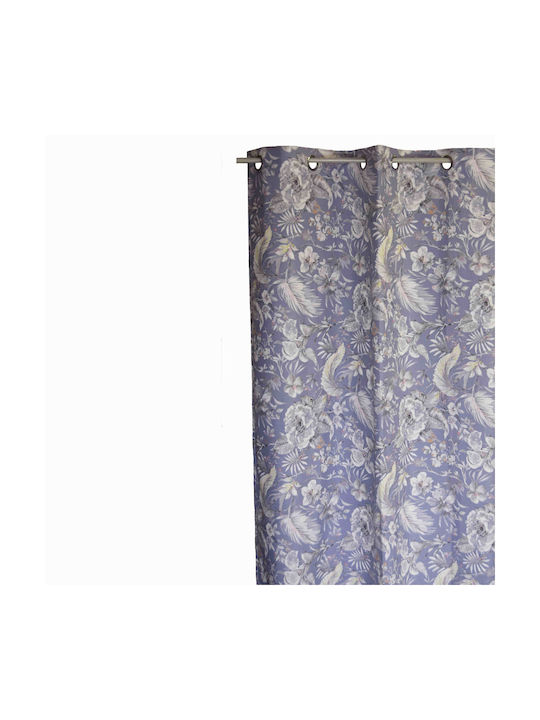 Decocraft Watercolor Blue Curtain with Grommets 140x260cm