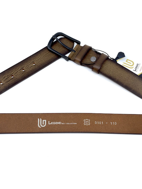 LEGEND Φαρδιά Ανδρική Ζώνη Δερμάτινη Saddle Brown