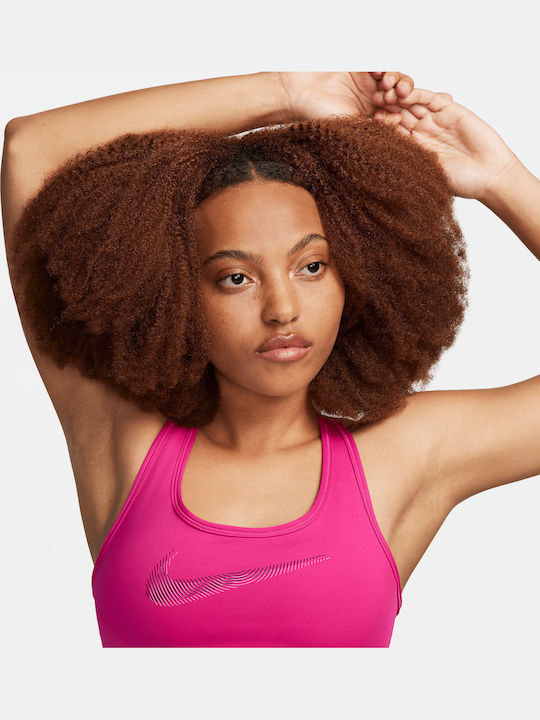 Dri-Fit Swoosh Women's Sports Bra with Light Padding Fireberry/Red Stardust/Purple Ink