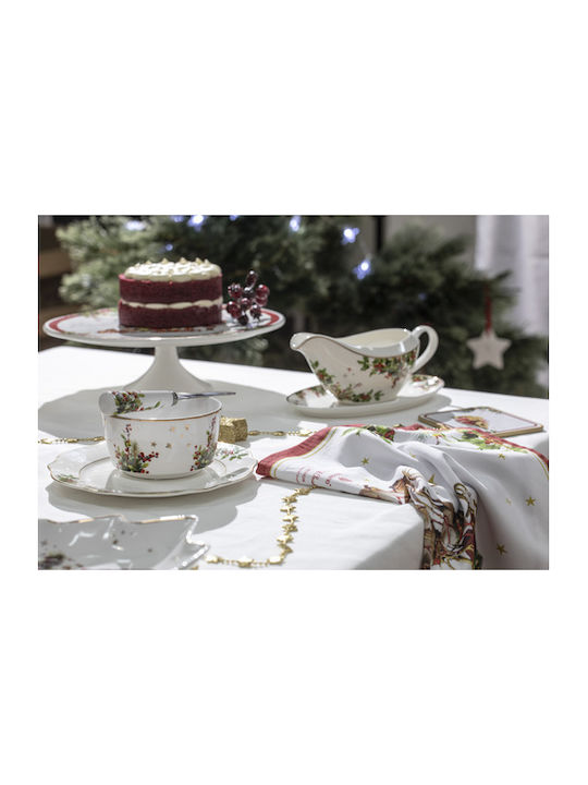 Christmas Plate Porcelain White L20.8xW12xD7.7cm 1pcs