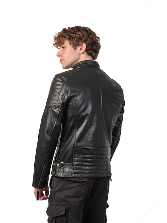 DELTA BUFFALO BLACK - AUTHENTIC MEN'S BLACK LEATHER JACKET