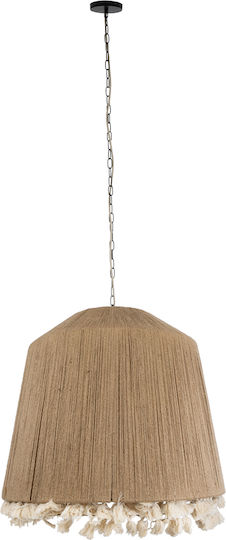 GloboStar Puertorico Ceiling Light Beige Boho with Rope for E27 Socket 80x80x80cm