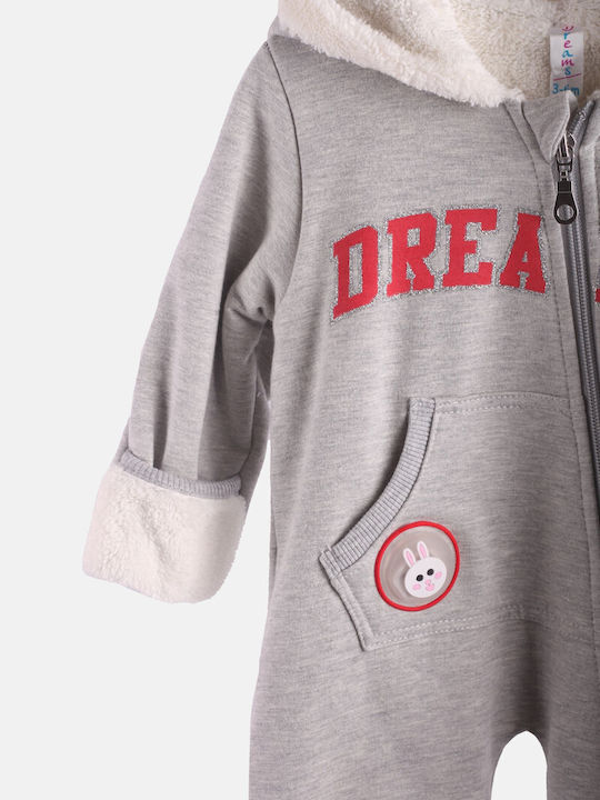 Dreams Baby Bodysuit for Outing Long-Sleeved Grey