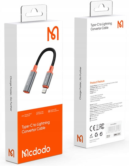 Mcdodo Lightning Männlich Zu USB-C Weiblich Orange 1Stück CA-1440