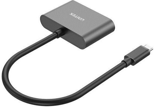 Unitek Μετατροπέας USB-C male σε HDMI / VGA female Γκρι 1τμχ V1168A