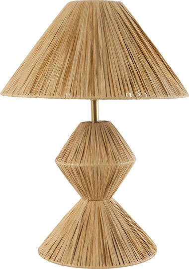 GloboStar Wood Table Lamp for Socket E27 with Beige Shade and Base