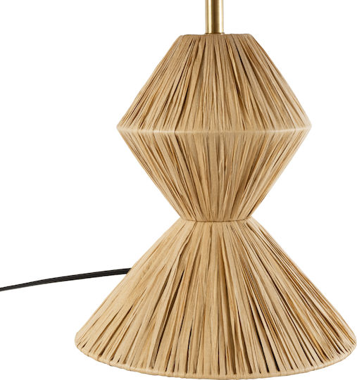 GloboStar Wood Table Lamp for Socket E27 with Beige Shade and Base