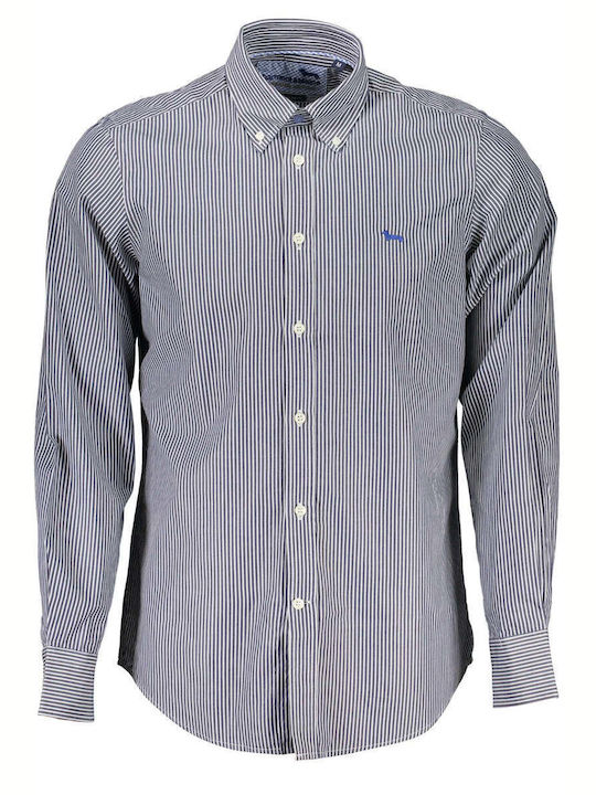 Harmont & Blaine Long-sleeved Cotton Shirt Striped Blue