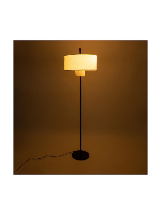 GloboStar Marigold Floor Lamp H160xW46cm. with Socket for Bulb E27 Black