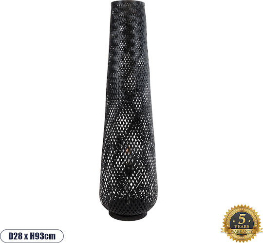 GloboStar Mamizu Stehleuchte H93xB28cm. mit Fassung für Lampe E27 Schwarz