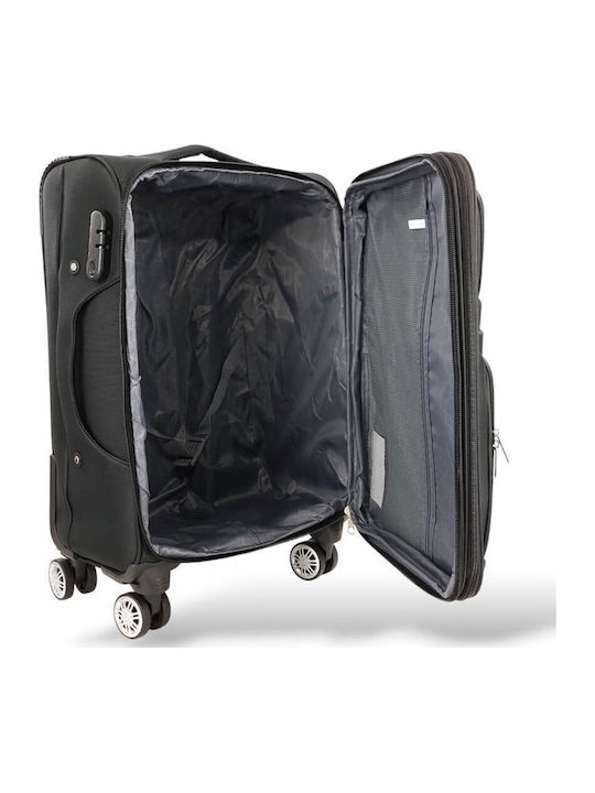 Playbags Cabin Fabric Black Suitcase With 4 Wheels