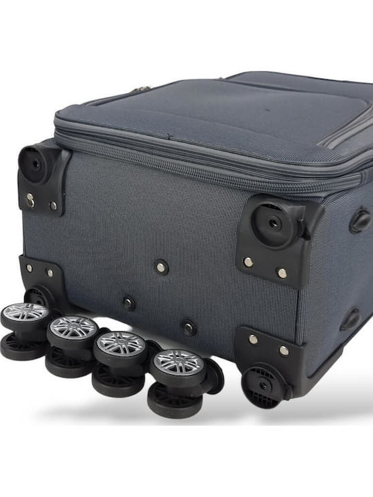 Playbags Medium Fabric Suitcase Gray with 4 Wheels Height 59cm