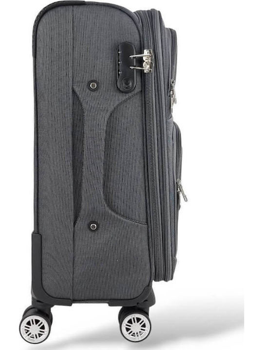 Playbags Medium Fabric Suitcase Gray with 4 Wheels Height 59cm
