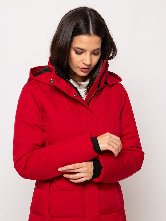 Scurtă Jachetă de femei Puffer Red