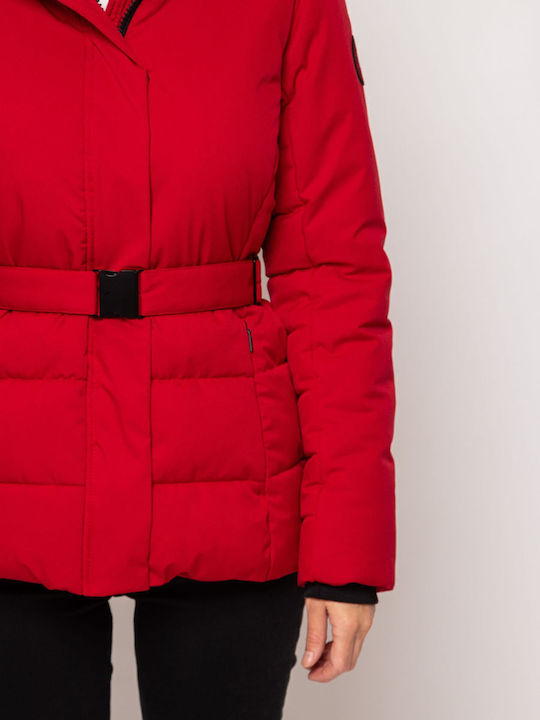 Scurtă Jachetă de femei Puffer Red