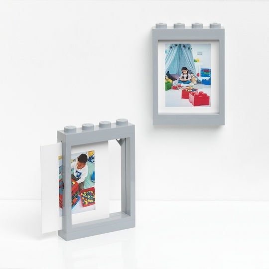 LEGO Cadru de poze pentru copii Rama foto Plastic Gri 10x15cm