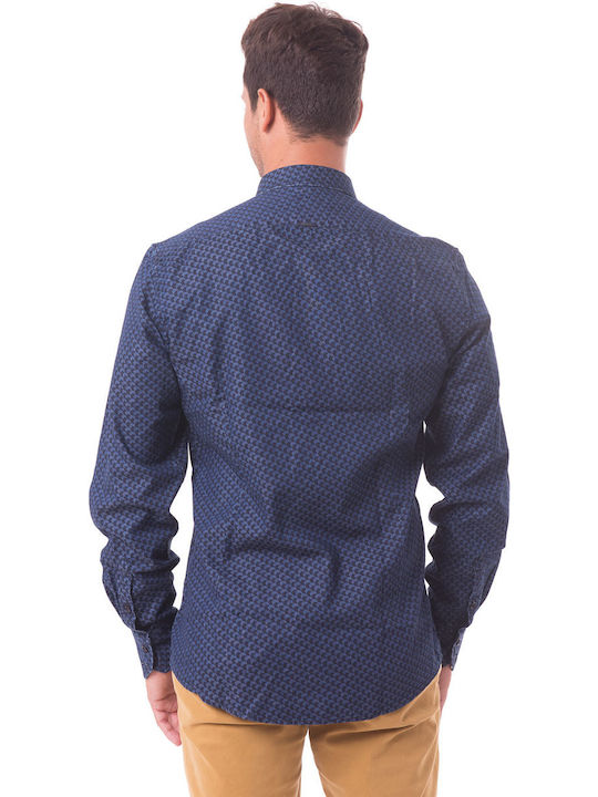 Antony Morato Men's Shirt Long Sleeve Denim Blue