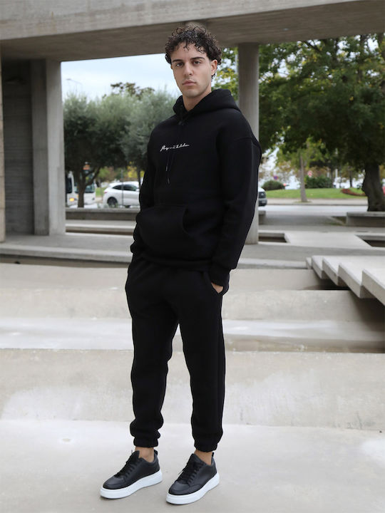 Yolofashion Men's Sweatpants with Rubber Black