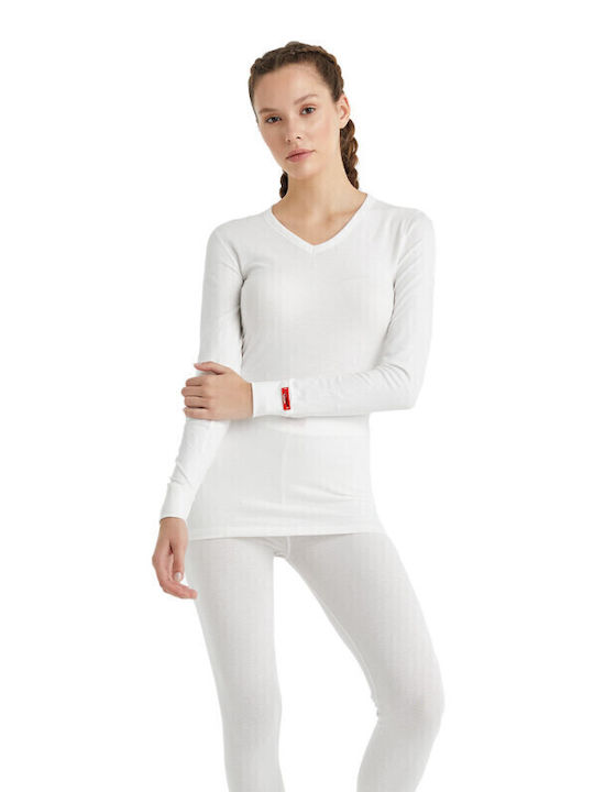Blackspade Bluza termica pentru barbati cu maneci lungi Alb