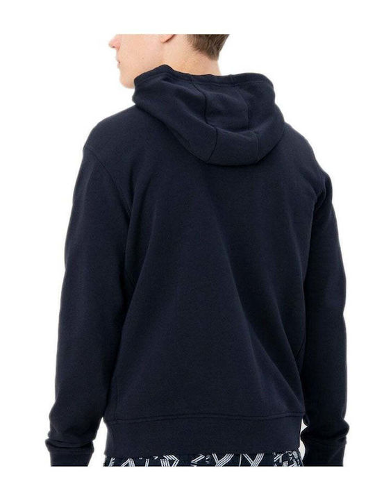 Armani Exchange Men's Sweatshirt Jacket with Hood and Pockets Blue