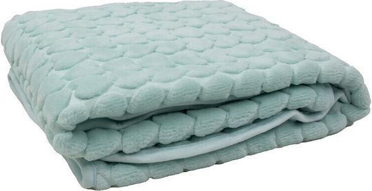 Kamtex Baby Κουβέρτα Κούνιας Βελουτέ Τιρκουάζ 115x100εκ.
