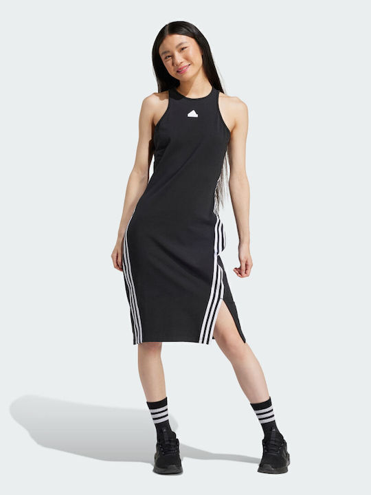 Future Icons 3-Stripes Καλοκαιρινό Midi Αθλητικό Φόρεμα Αμάνικο Μαύρο