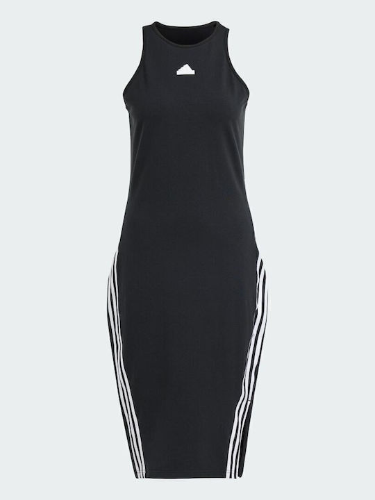 Future Icons 3-Stripes Καλοκαιρινό Midi Αθλητικό Φόρεμα Αμάνικο Μαύρο